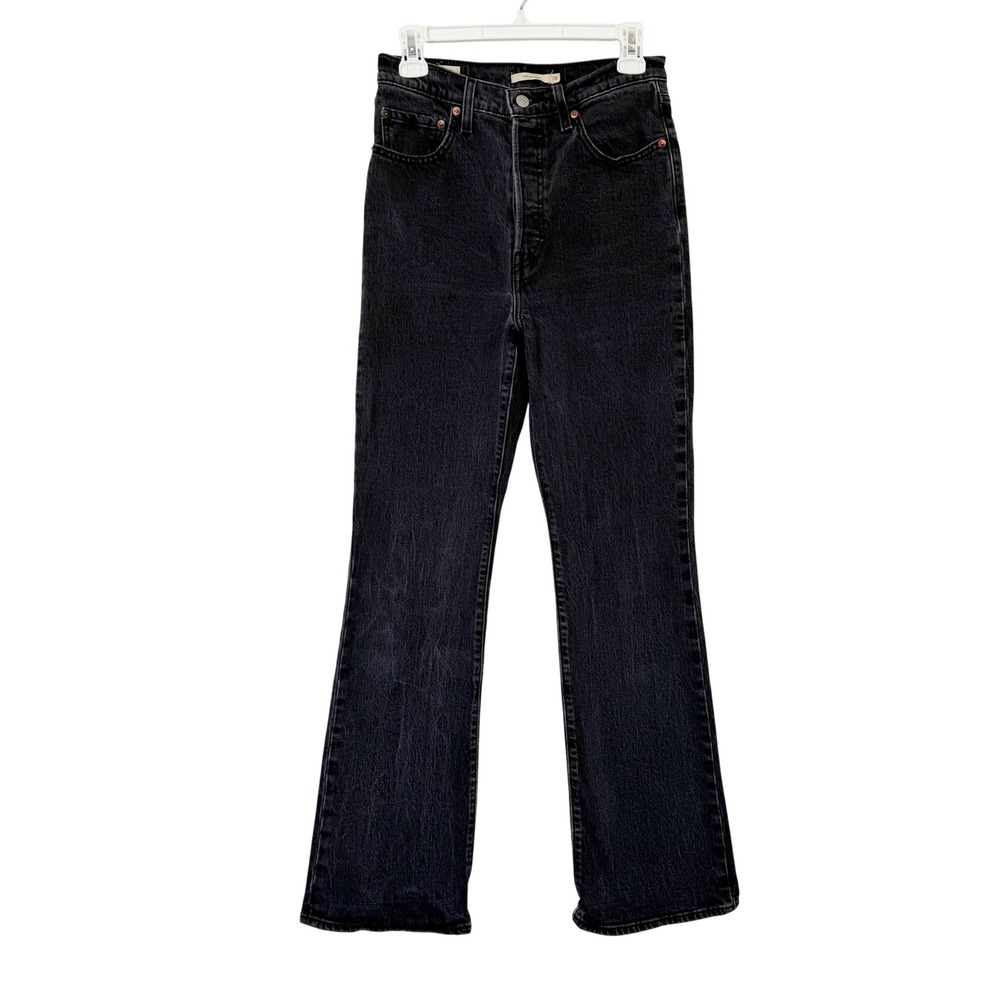 Levis Ribcage Bootcut Jeans Women's 28 Black High Rise Button Fly